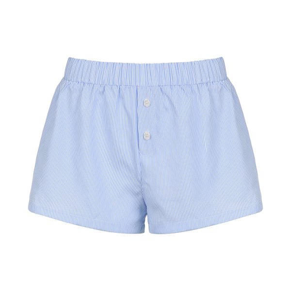 Women's Blue Striped Beach Shorts - Image 4