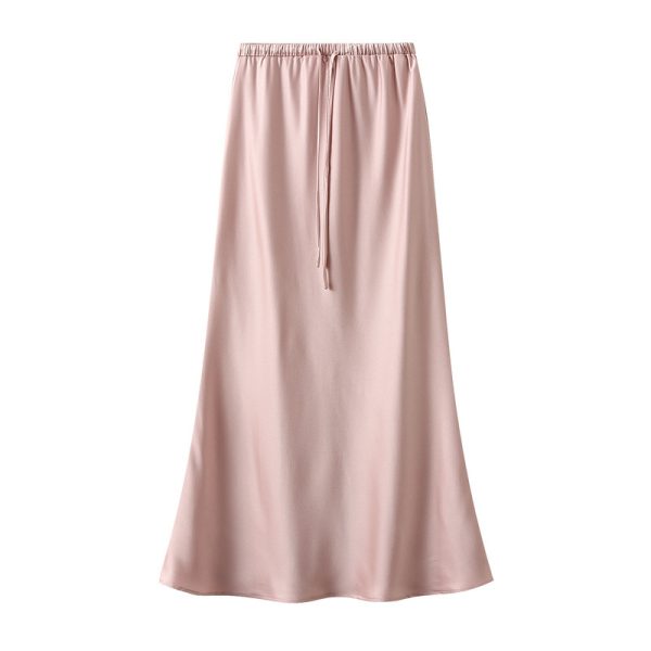 Silky Fishtail Satin Skirt - Image 3