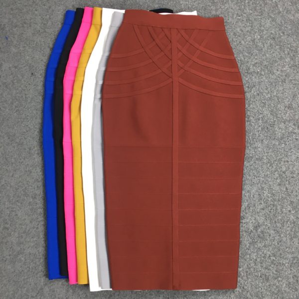 Striped High-Waist Bandage Skirt - Image 4