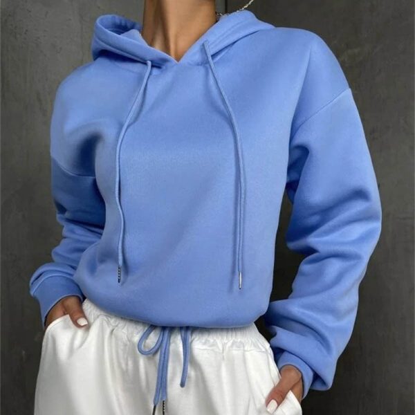 Women's Loose Hooded Sweatshirt - Image 2