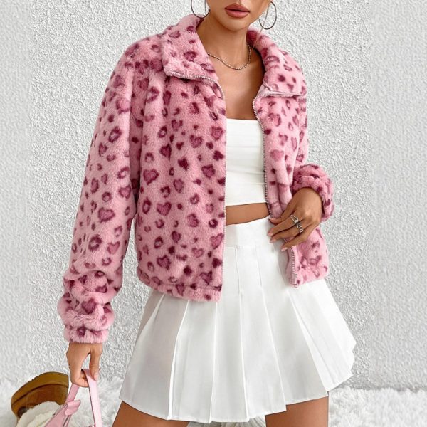 Women's Velvet Leopard Print Coat