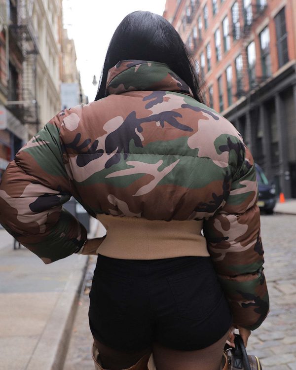 Retro Camo Print Short Jacket - Image 4