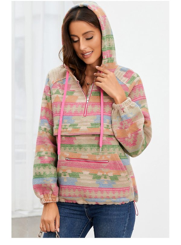 Women's Abstract Print Hoodie - Image 4