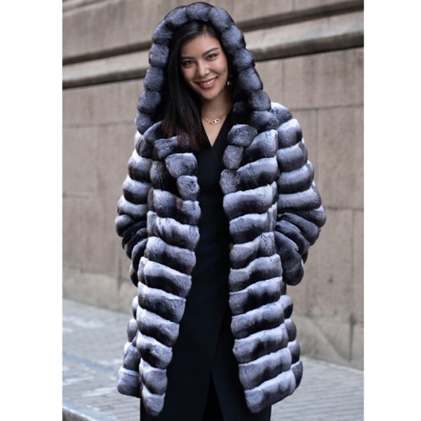 Women's Hooded Faux Mink Fur Coat