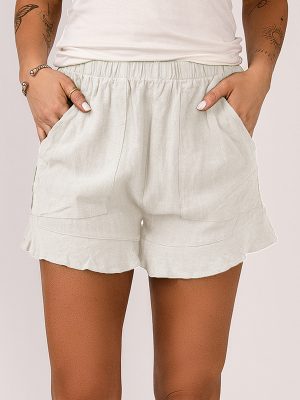 Women’s Ruffled Hem Pocket Shorts