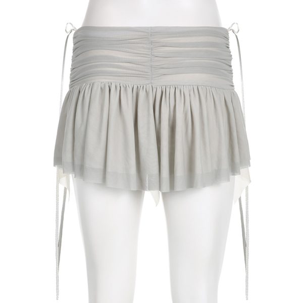 Sexy Asymmetric Pleated Mini Skirt - Image 4