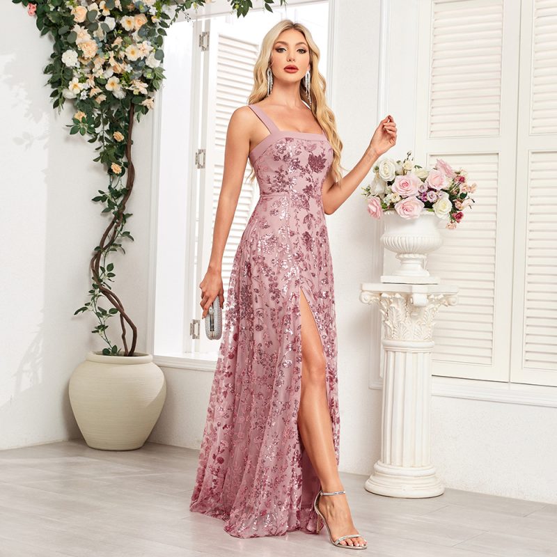 Embroidered Sequin Tulle Gown - Image 2