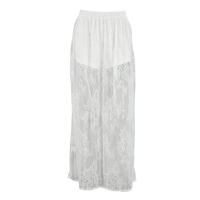 Sexy White Jacquard Lace Dress - Image 4