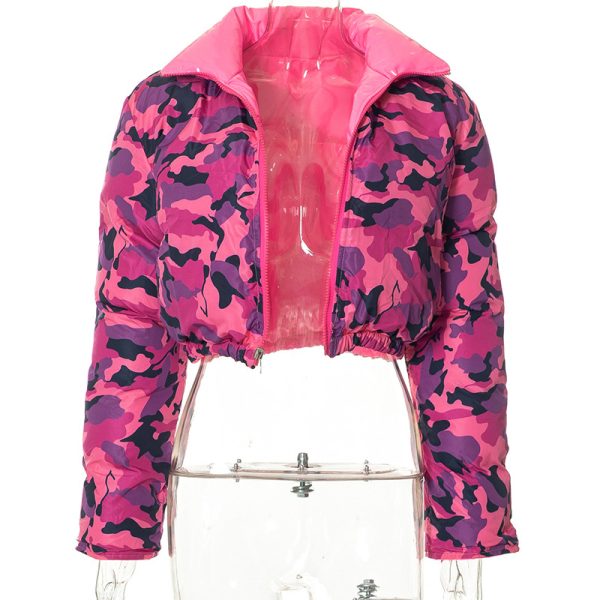 Winter Camouflage Zipper Cotton Jacket - Image 2