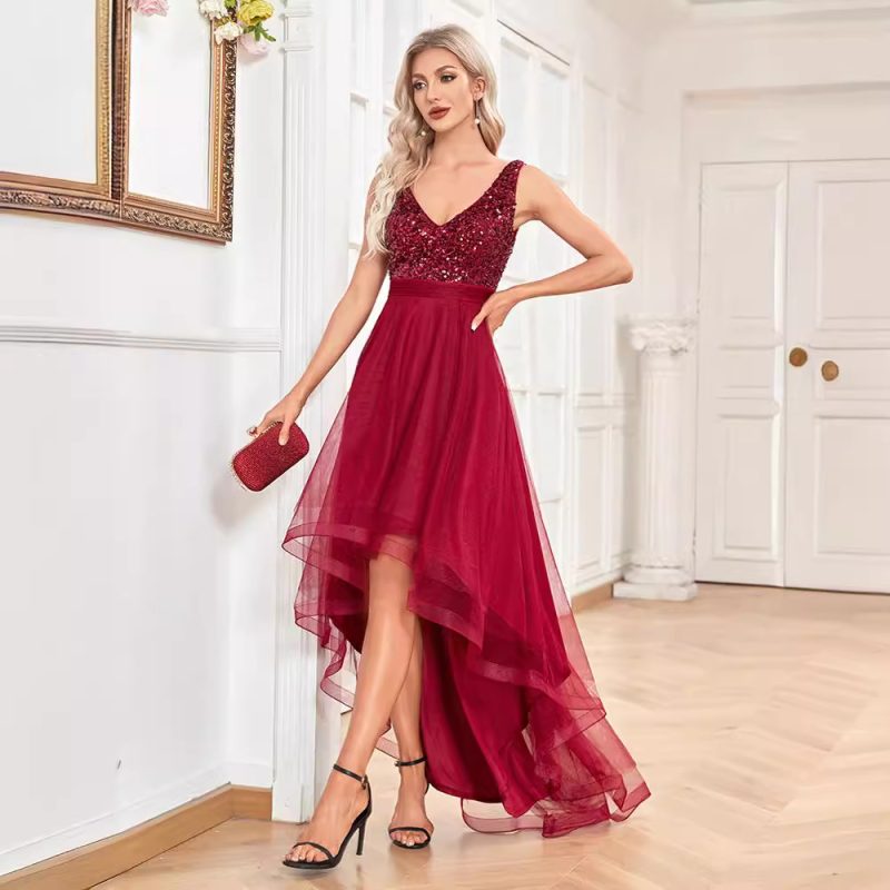 Chiffon Sequin Bridesmaid Dress