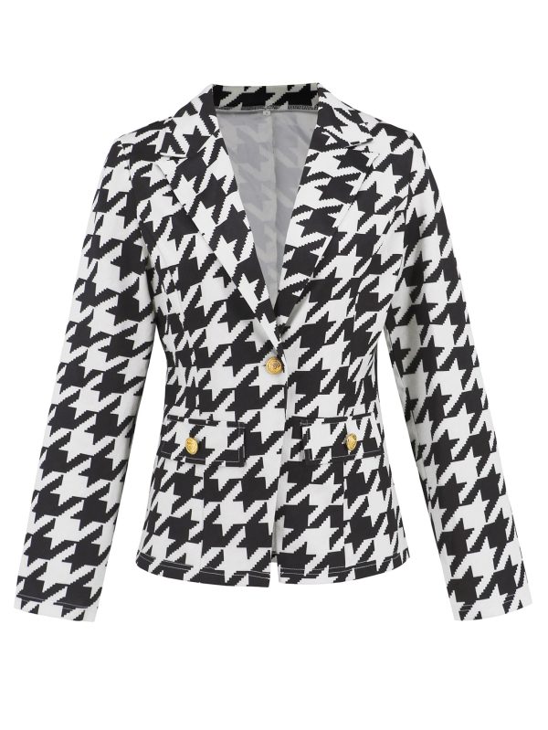 Women's Small Houndstooth Blazer - Image 3