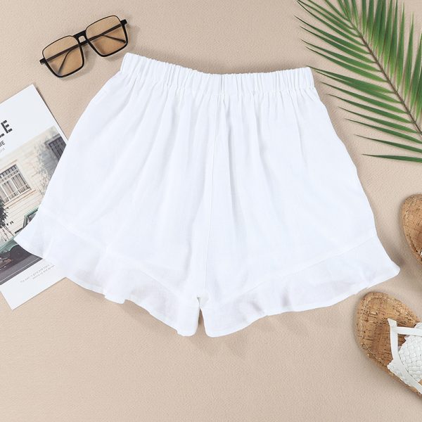 Women's Ruffled Hem Pocket Shorts - Image 4