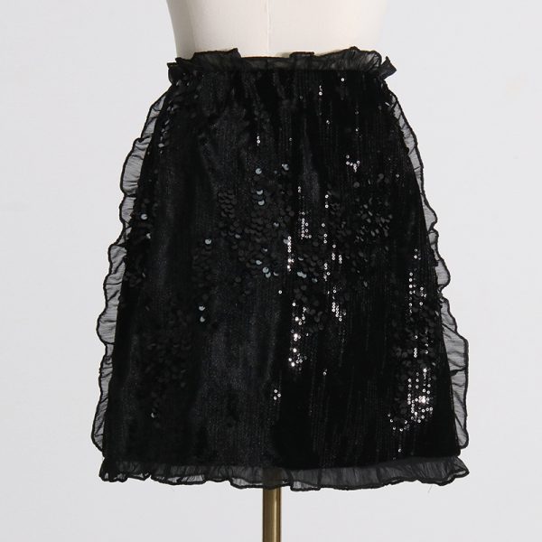 Ruffled Sequin High Waist Skirt - Image 2