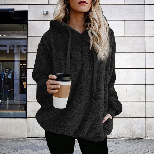 Women's Long Sleeve Hoodie Coat - Image 3