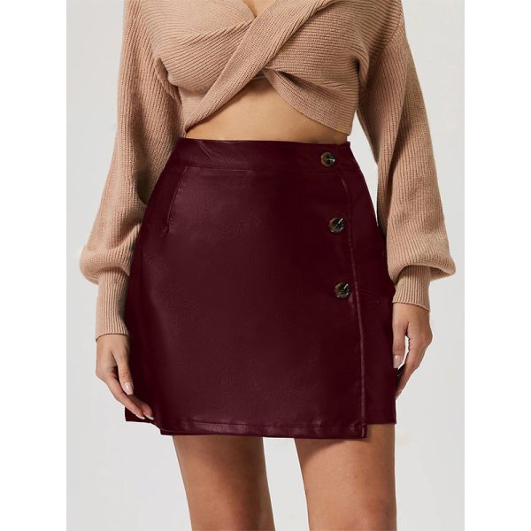 Sexy Faux Leather Sheath Skirt