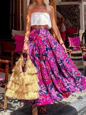 Bohemian Printed Maxi Skirt