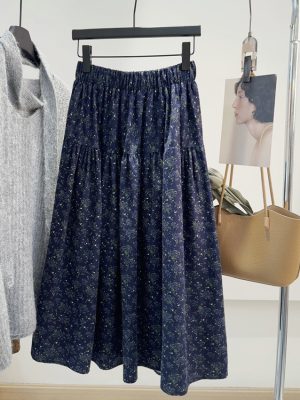 Retro High-Waist Floral Skirt