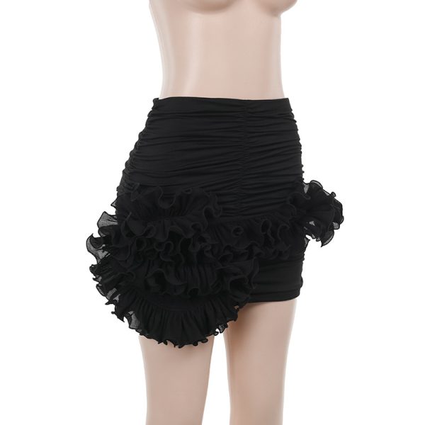 Elegant Pleated Lace Hip Skirt - Image 3