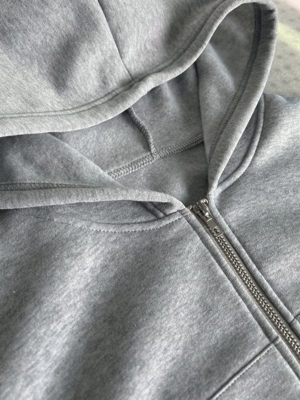 Short Zipper Hooded Sweatshirt - Image 4