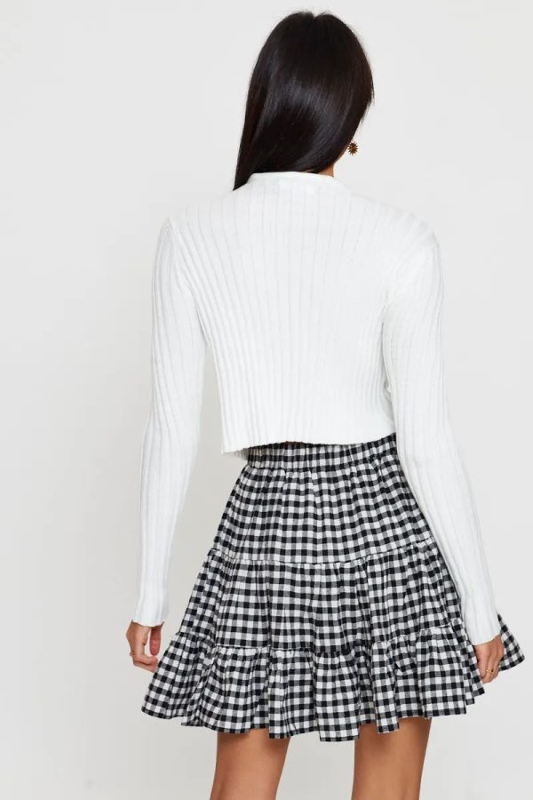 College Style High-Waist Plaid Skirt - Image 3