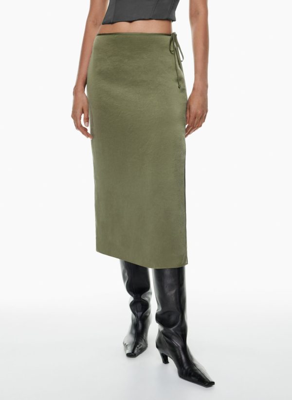 Lace-Up High-Waist Satin Skirt - Image 4