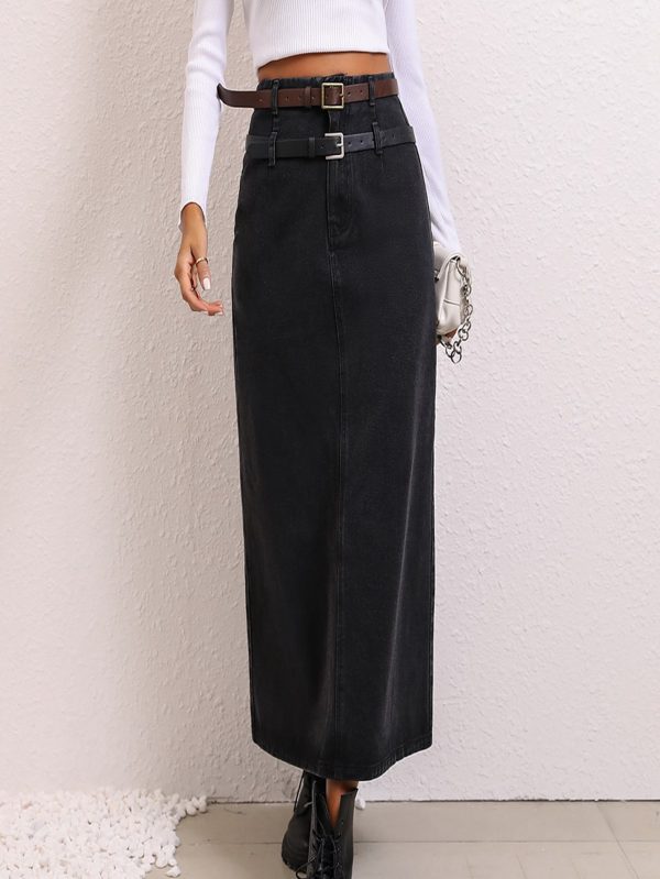 Trendy Casual Slimming Denim Skirt - Image 3