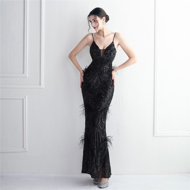 Elegant Beaded Wool Dress - Image 3