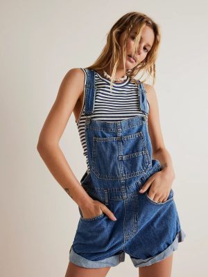 Women’s Loose Multi-Pocket Overalls