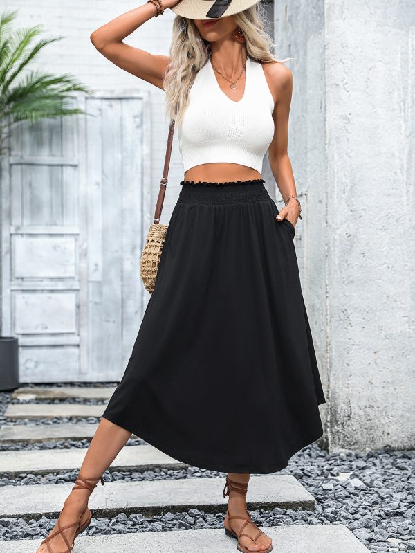 High-Waist Casual Skirt with Pockets - Image 2