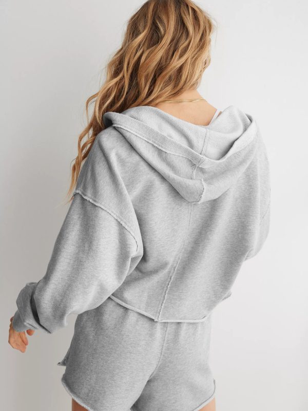 Women's V-neck Hooded Sweatshirt - Image 3