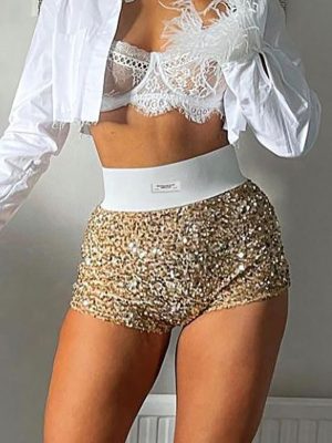 Women’s Sexy High Waist Sequin Shorts