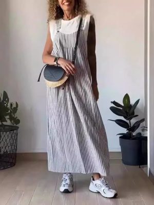 Striped Summer Overall Skirt