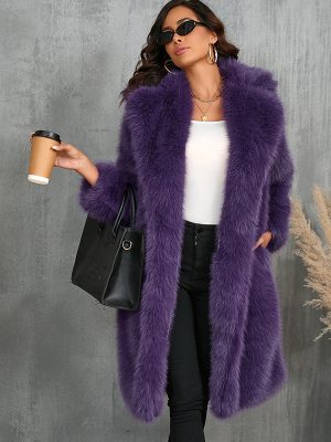 Women’s Long Faux Fox Fur Coat