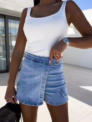 Sweet Casual Denim Culottes