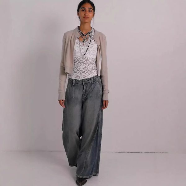 Washed Wide-Leg Loose Jeans - Image 4