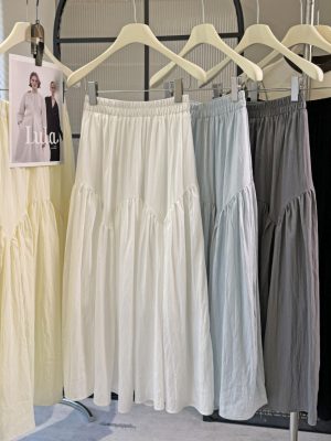 High Waist Ruched Maxi Skirt