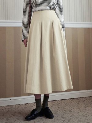 Women’s Elegant Pleated Midi Skirt