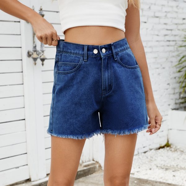 Women's Slimming Washed Denim Shorts - Image 3