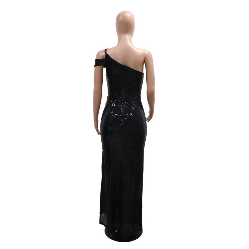 Sexy Cutout Sequin Split Dress - Image 4