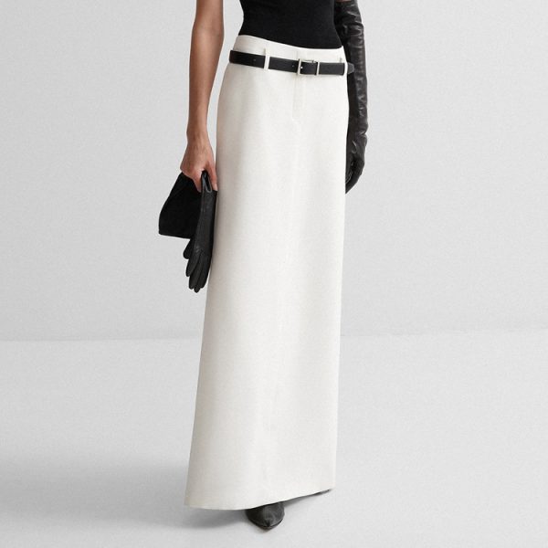 White Low Waist A-Line Skirt