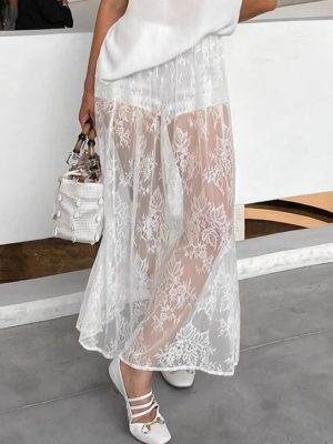 Sexy White Jacquard Lace Dress