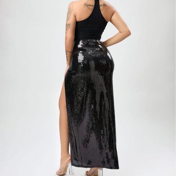 High-Slit Sequin Tutu Dress - Image 4