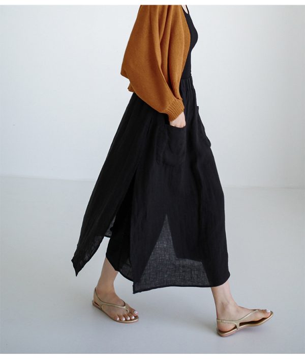 Pure Linen Wide-Leg Culottes - Image 2