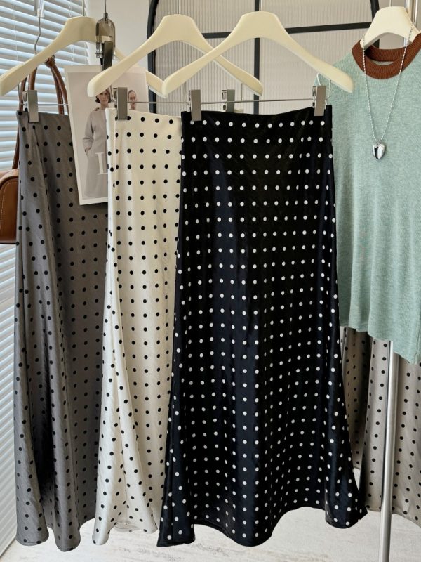 High Waist Polka Dot Fishtail Skirt - Image 2