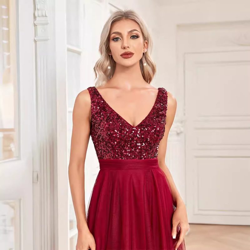Chiffon Sequin Bridesmaid Dress - Image 3