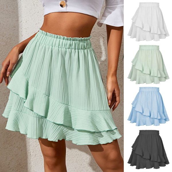 High-Waist Asymmetric Ruffled Skirt - Image 3