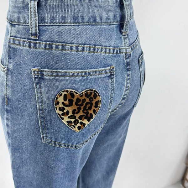 Low-Waist Leopard Pocket Jeans - Image 4