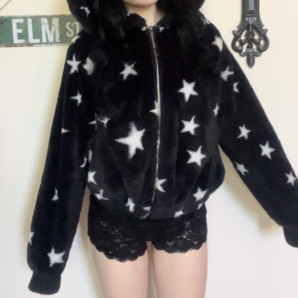 Star Hooded Plush Sweatshirt - Image 2