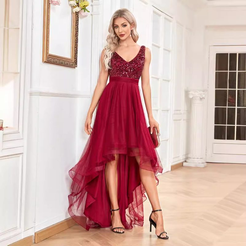 Chiffon Sequin Bridesmaid Dress - Image 2
