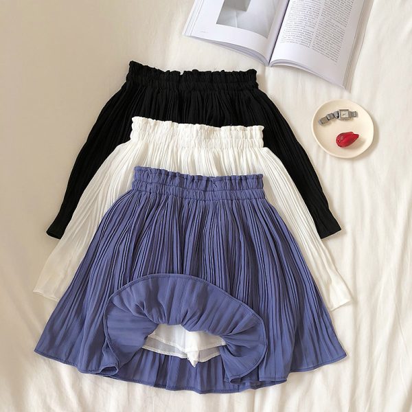 High Waist Chiffon Pleated Skirt - Image 2